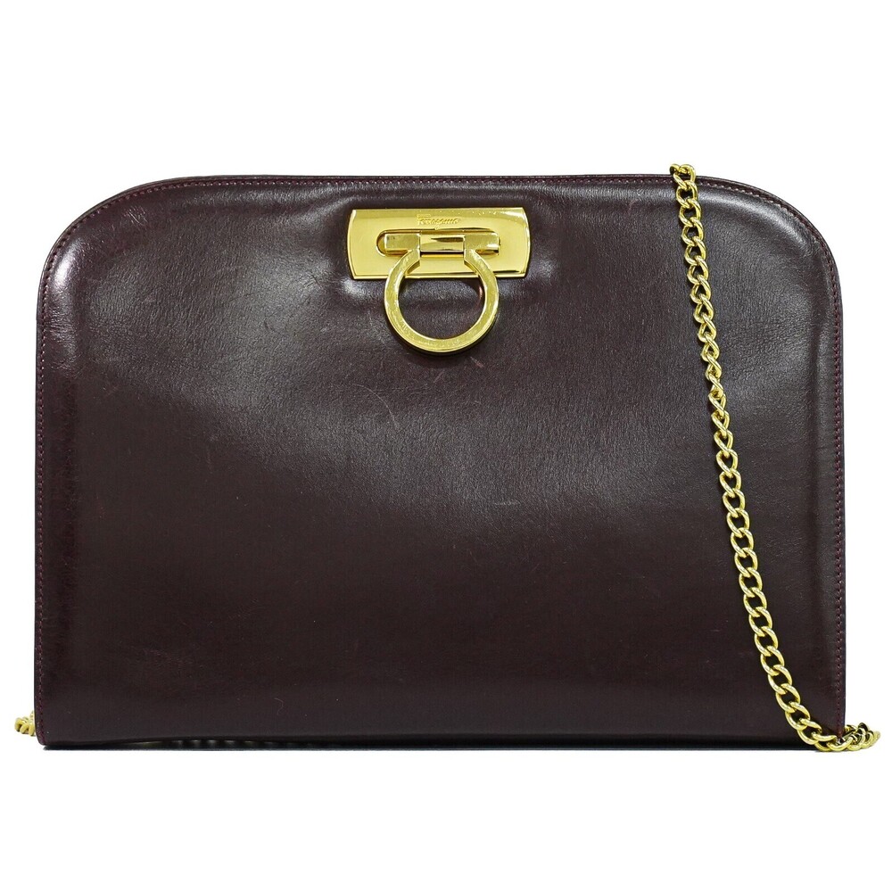 Salvatore Ferragamo Vintage Gancini Chain Leather Small
